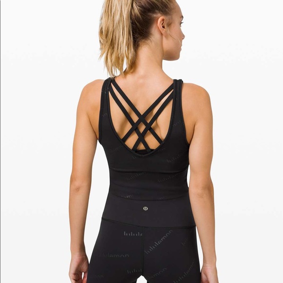 lululemon Power Pivot Tank *Special Edition in Black with Gold logo size 12 - Picture 3 of 6